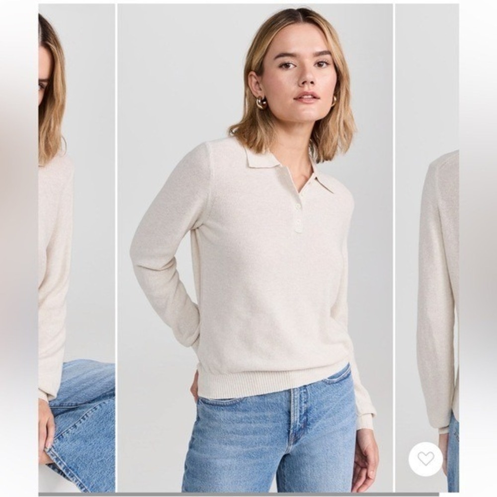 Alex Mill Cream Knit Polo Sweater